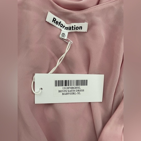 Reformation Bevin Satin Dress in Babygirl NWT - Picture 5 of 7